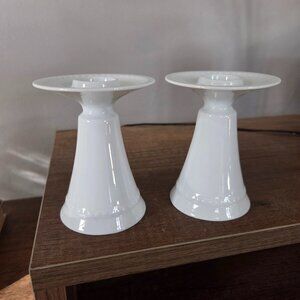 Fürstenberg White Porcelain Candlestick Candle Holders Pair